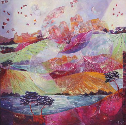 Après le passage de l'oiseau lyre - 80x80cm