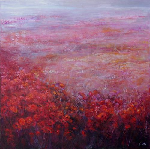 Evanescence rouge (3) - 100x100cm