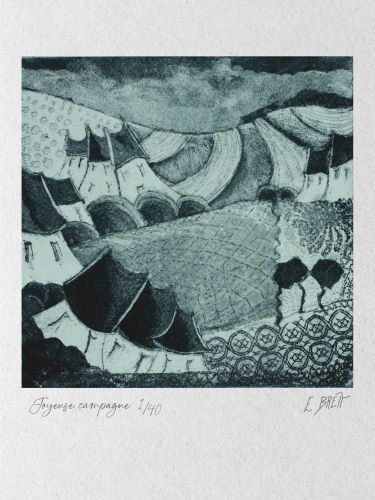 Joyeuse campagne- 15x15cm (eau forte et aquatinte)