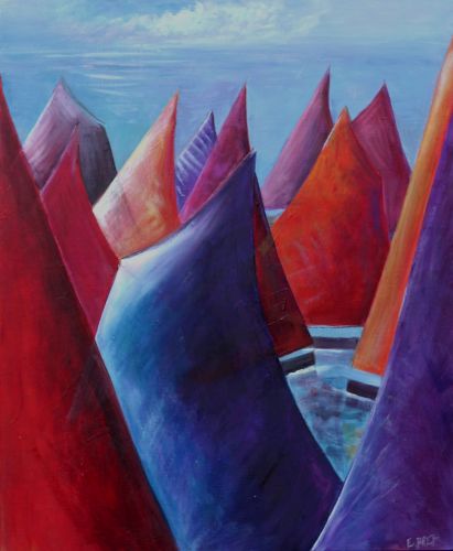 Jeu de voiles - 60x73cm