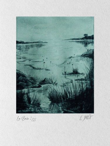 La Baie - 12x15cm (pointe sèche chine collé)