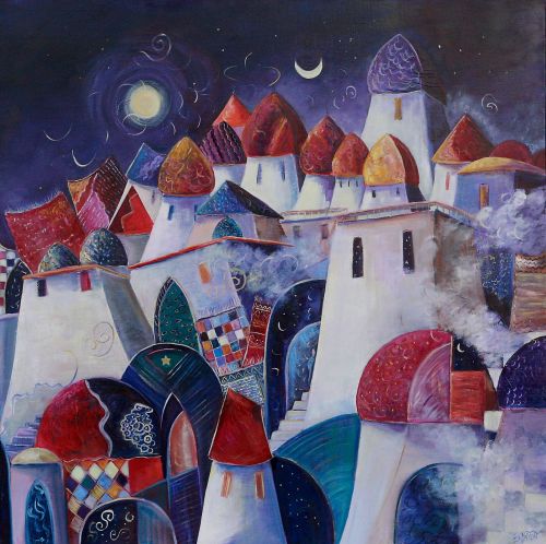 Rencontre céleste - 100x100cm