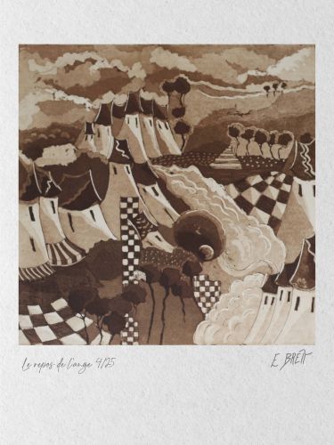 Le repos de l'ange - 25x25cm (eau forte et aquatinte)